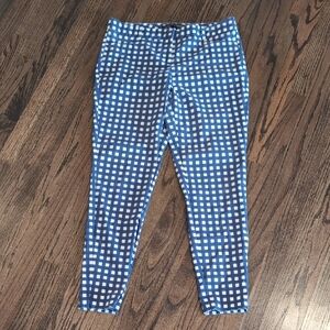 The Limited Slim Fit Blue and White Checkered Chinos